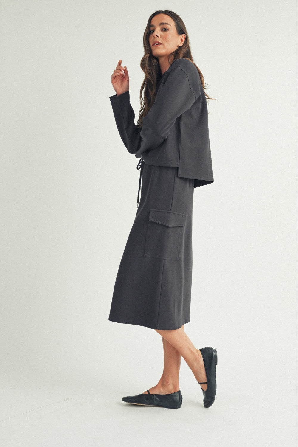 Medi A-Line Cargo Midi Skirt