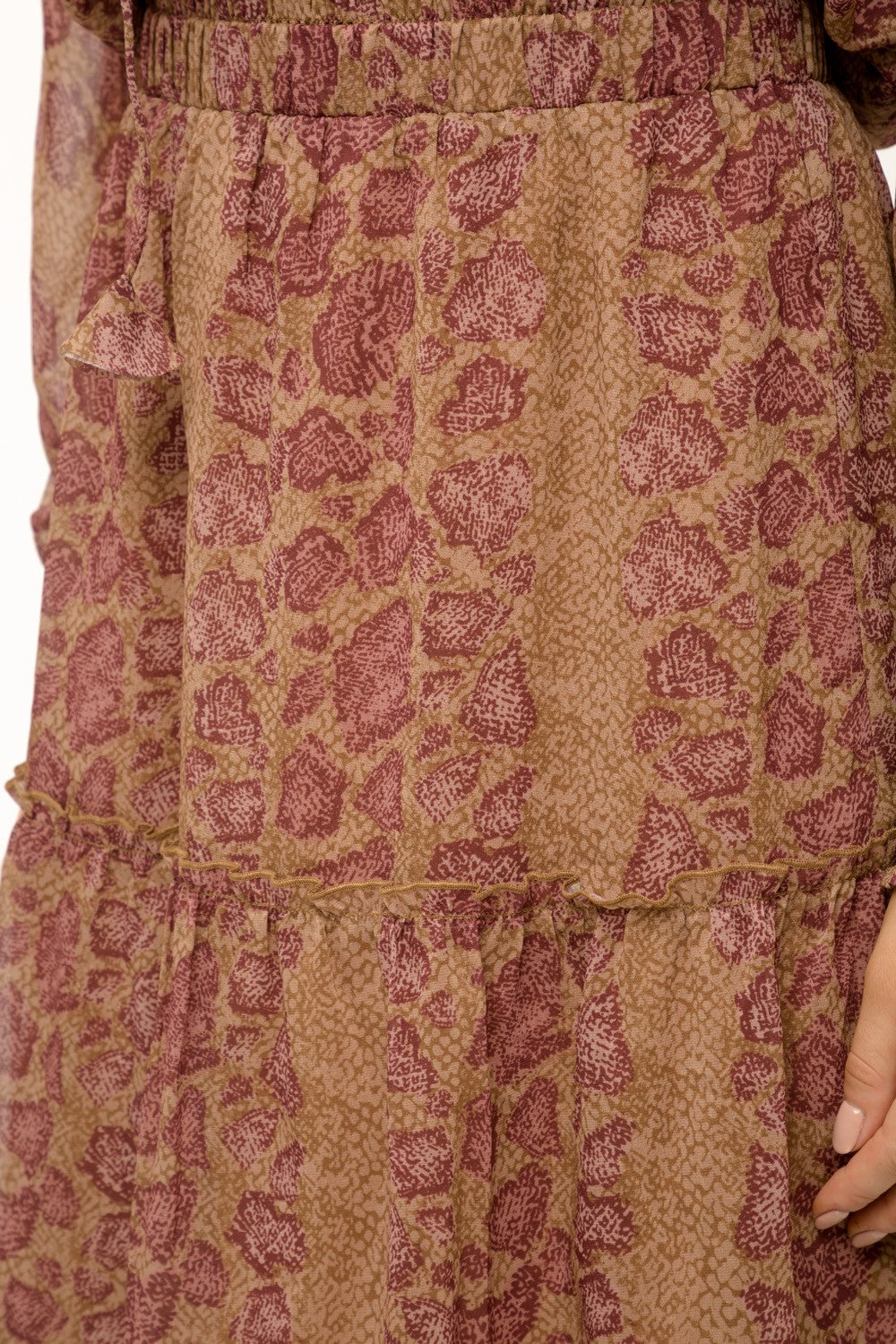 Snake Skin Printed Tiered Skirt