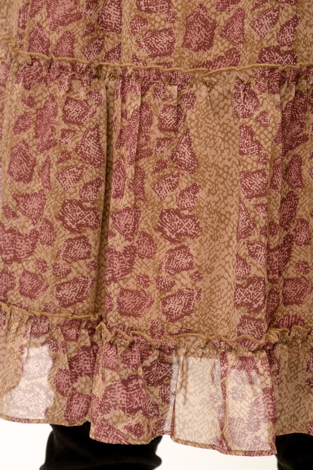 Snake Skin Printed Tiered Skirt