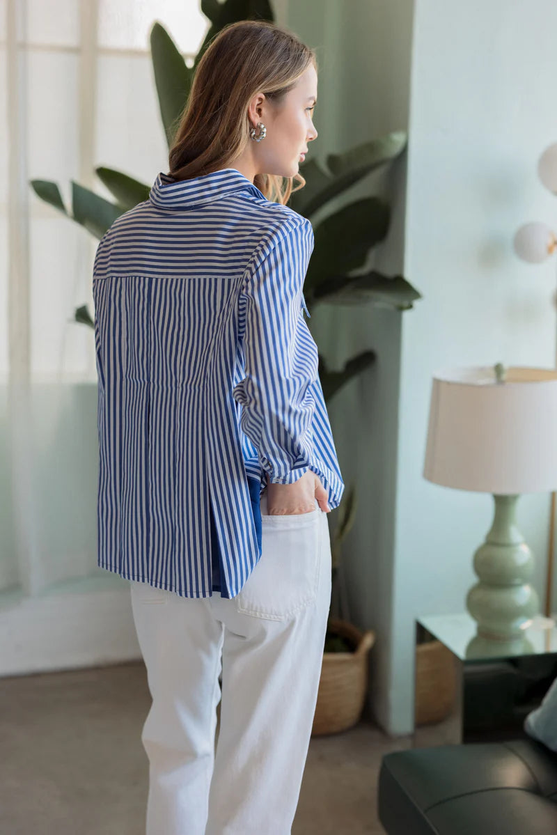 Pleated Shirt Blue