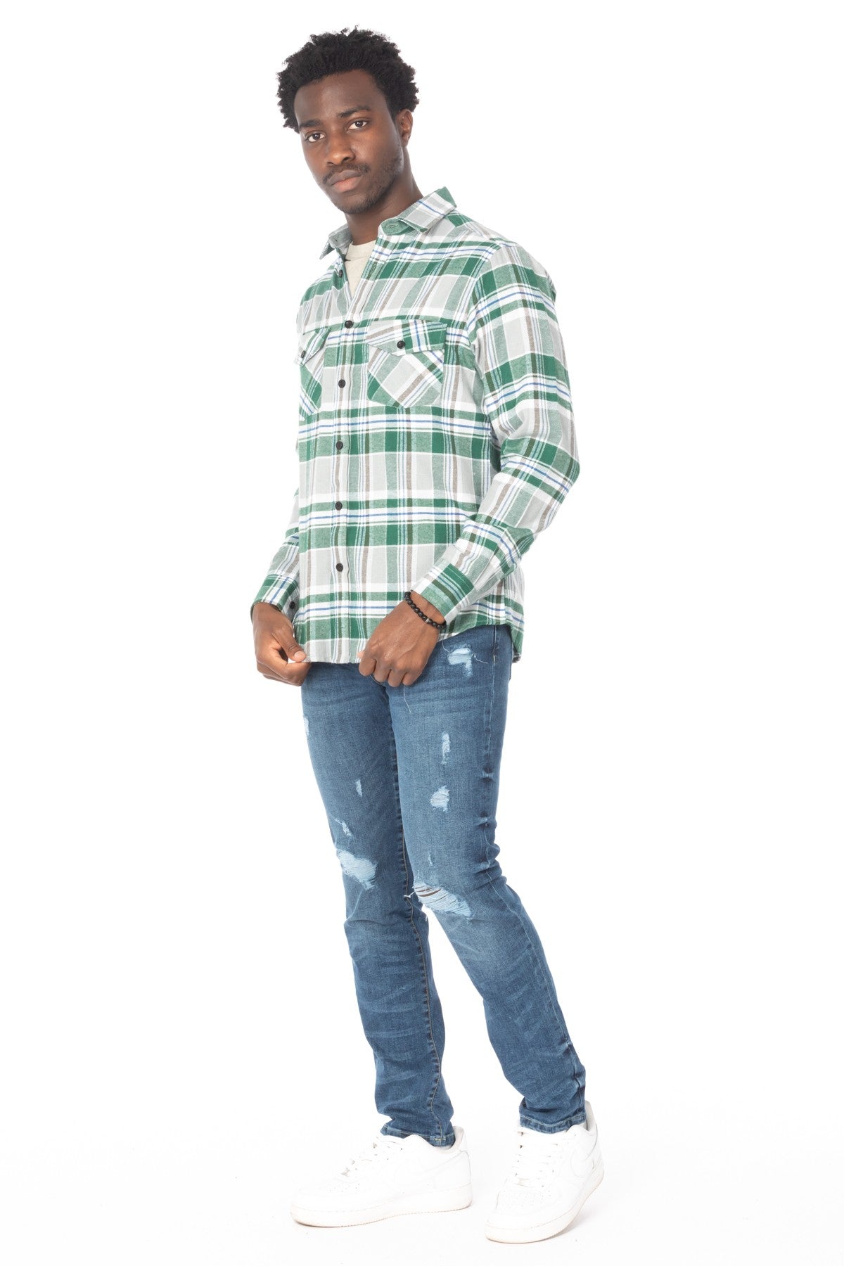 MENS FLANNEL LONG SLEEVE SHIRT