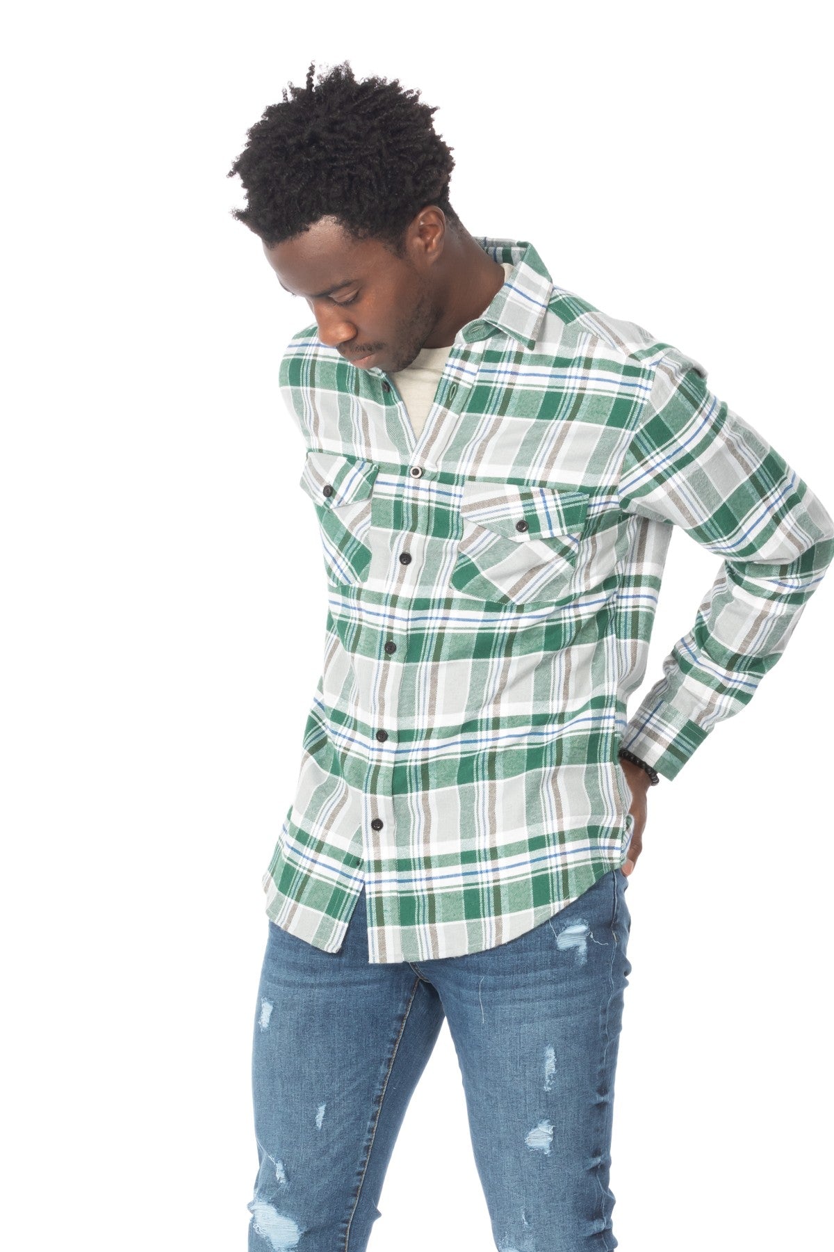 MENS FLANNEL LONG SLEEVE SHIRT