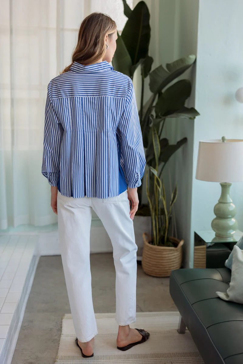 Pleated Shirt Blue