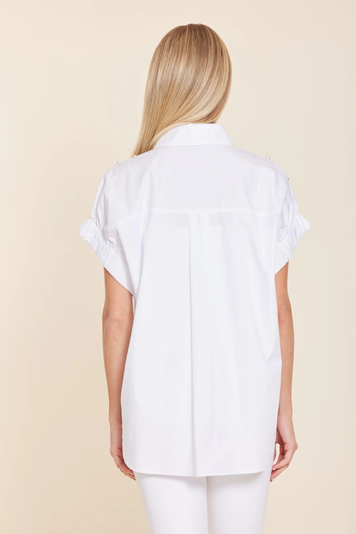 Poplin Pearl Embellished Top
