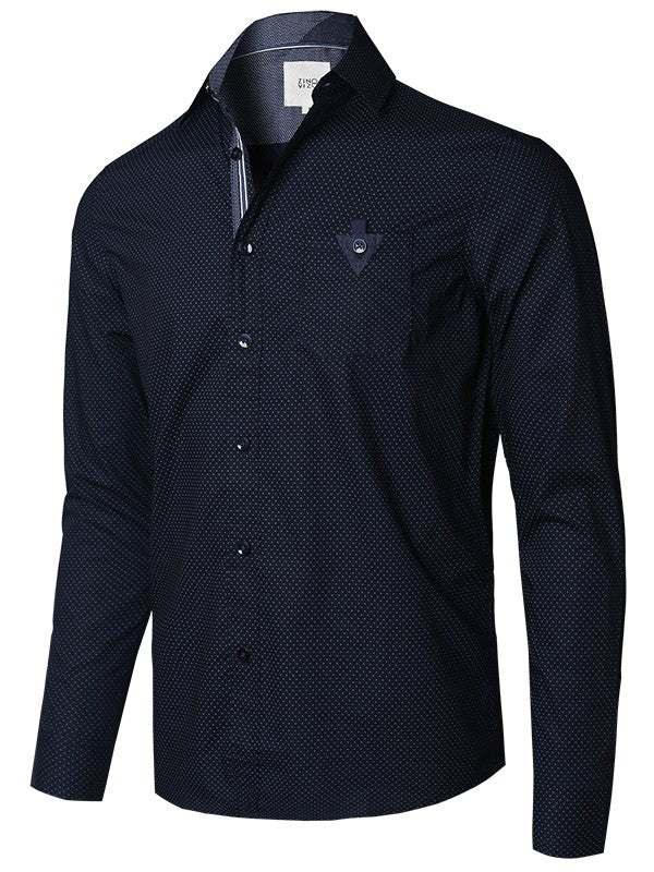 Mens Premium Slim Fit Button Up Long Sleeve Shirt