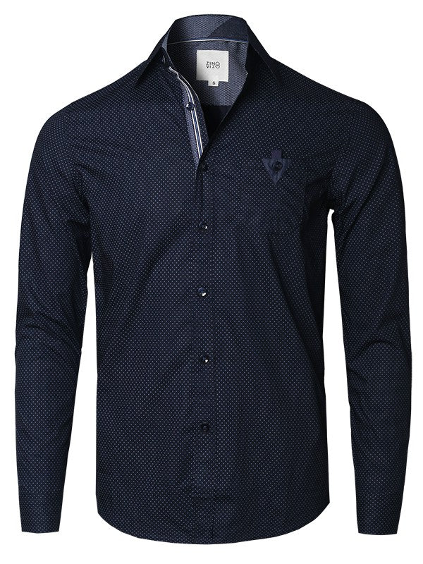 Mens Premium Slim Fit Button Up Long Sleeve Shirt