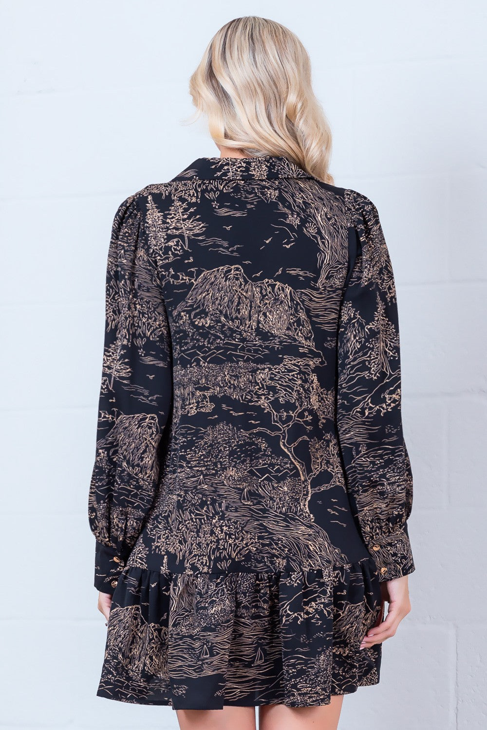 Long Sleeve Button-Up Mini with Sash