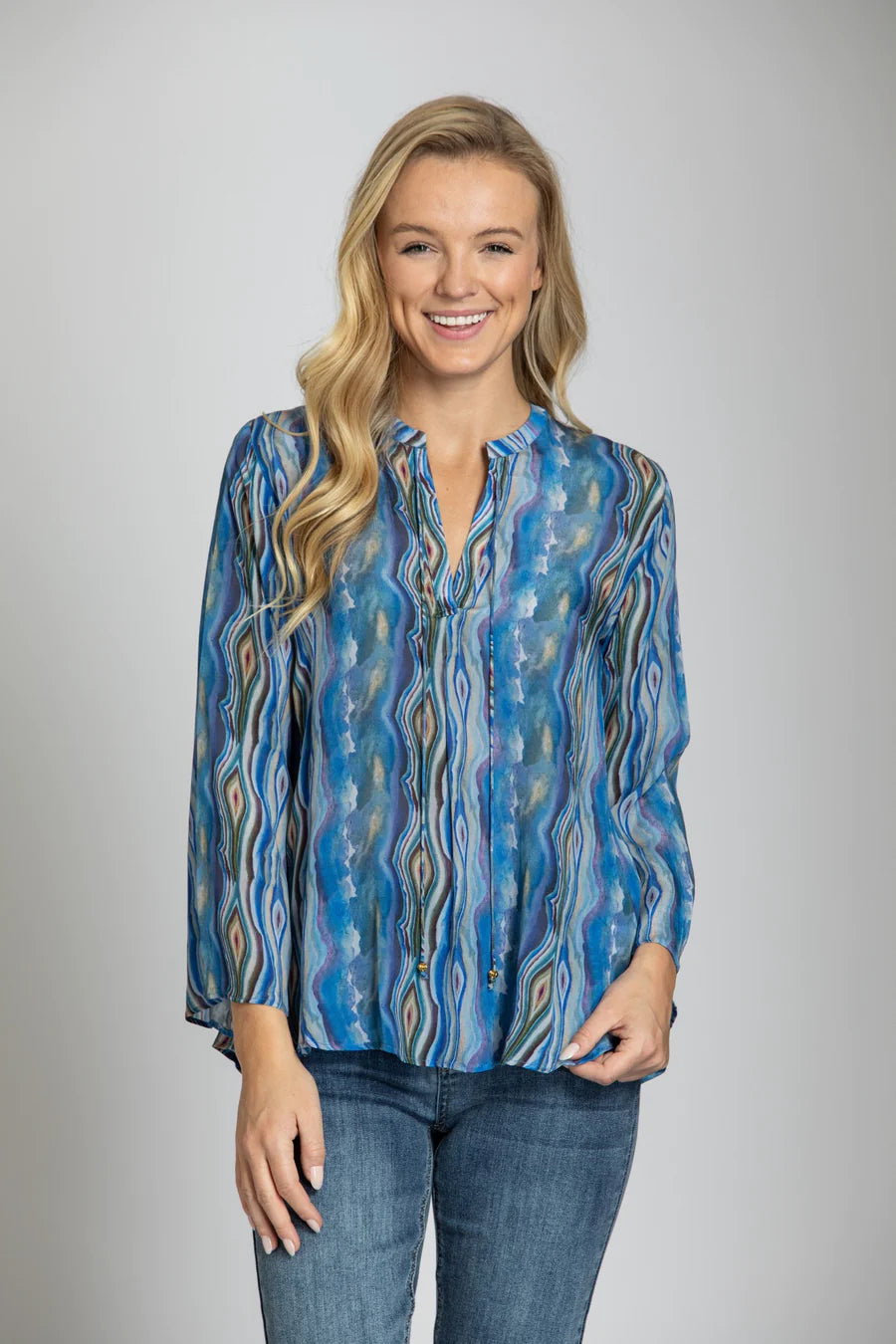 Viscose Crepe Geode Print Top