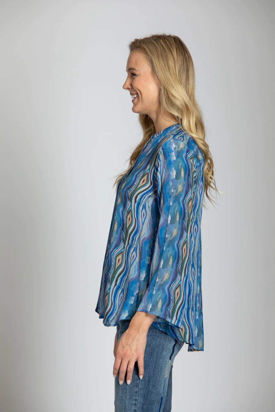 Viscose Crepe Geode Print Top