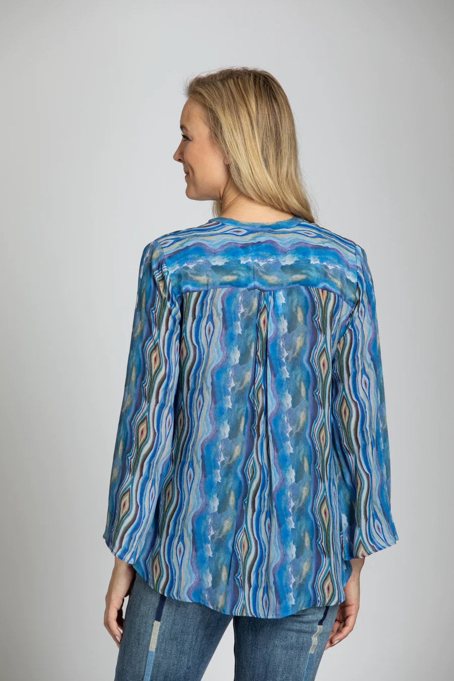 Viscose Crepe Geode Print Top