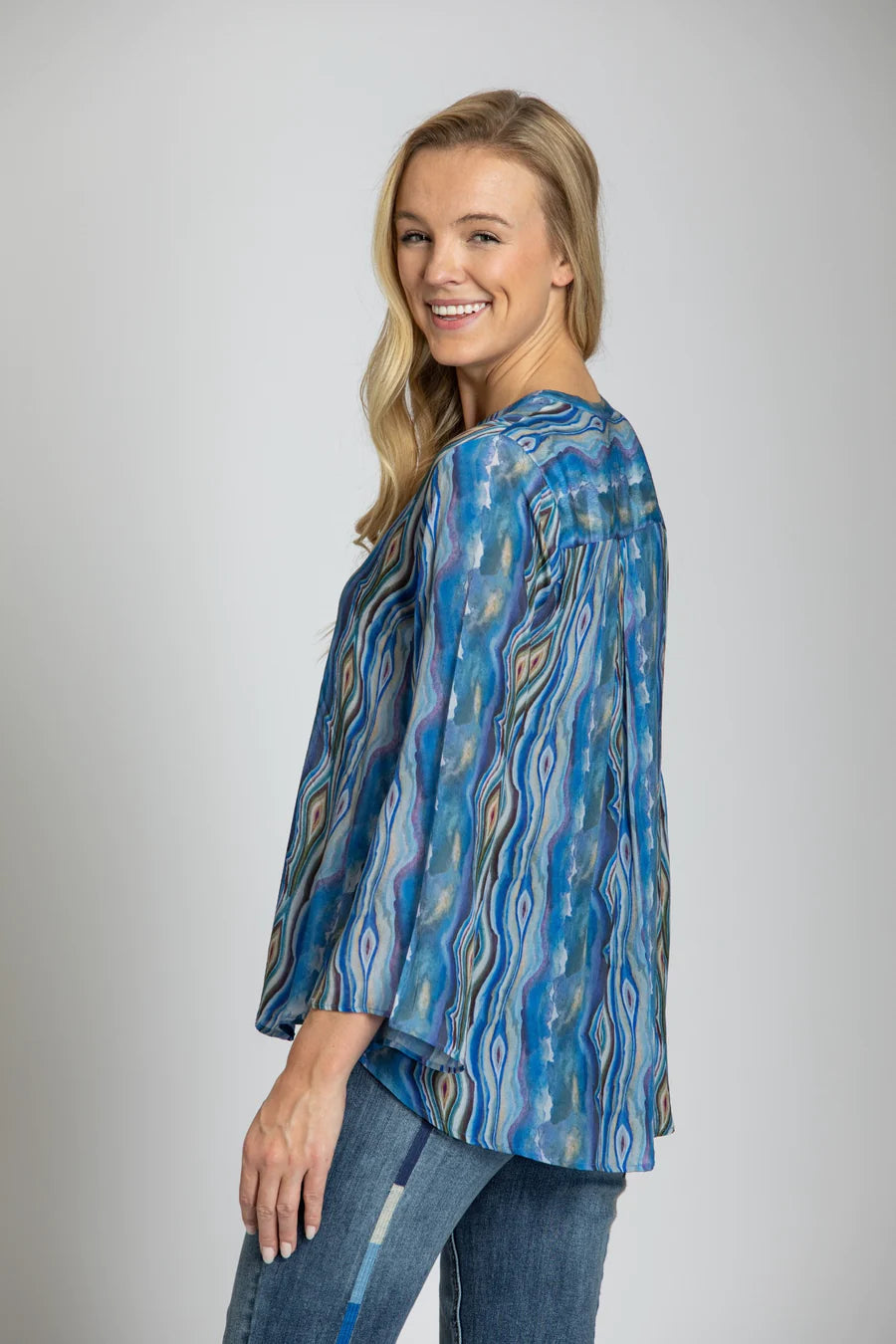 Viscose Crepe Geode Print Top