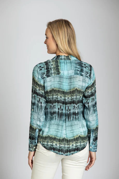Blue Stripe - Button-up Top