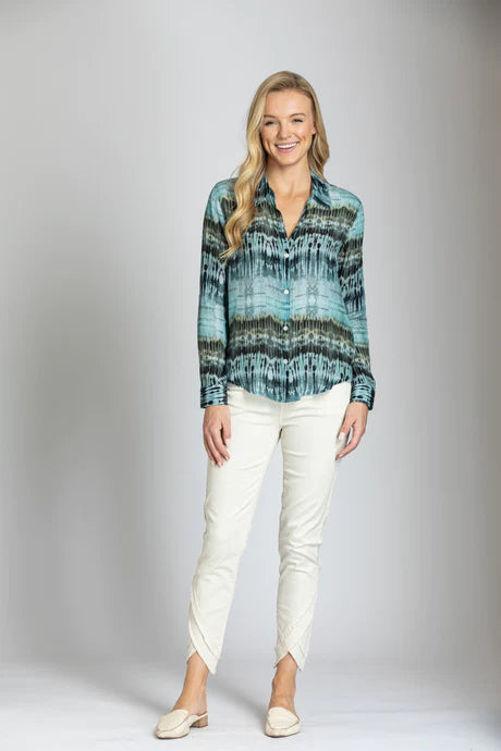 Blue Stripe - Button-up Top