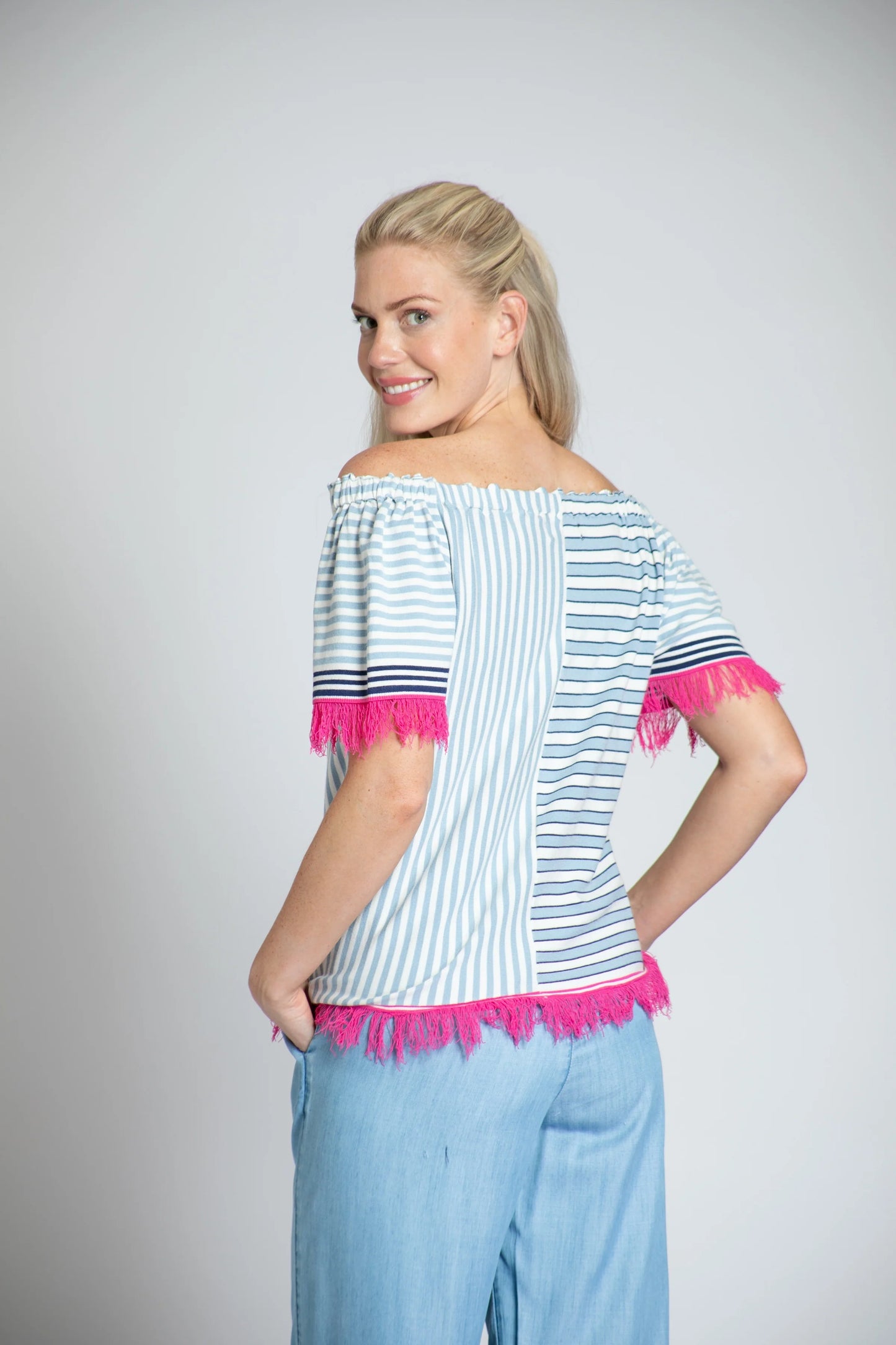 Fringe Multi Stripe Sweater