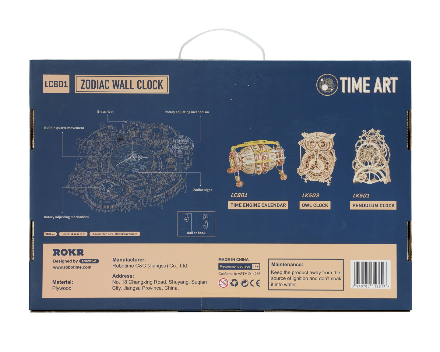 Rokr 3D Wooden Puzzle Wall Clock Model Christmas Gift LC601
