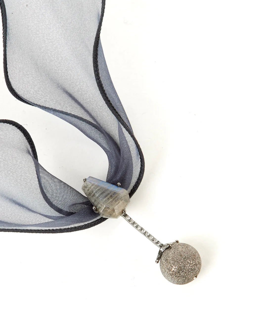 Neck Mesh Ribbon w/ Labradorite Necklace