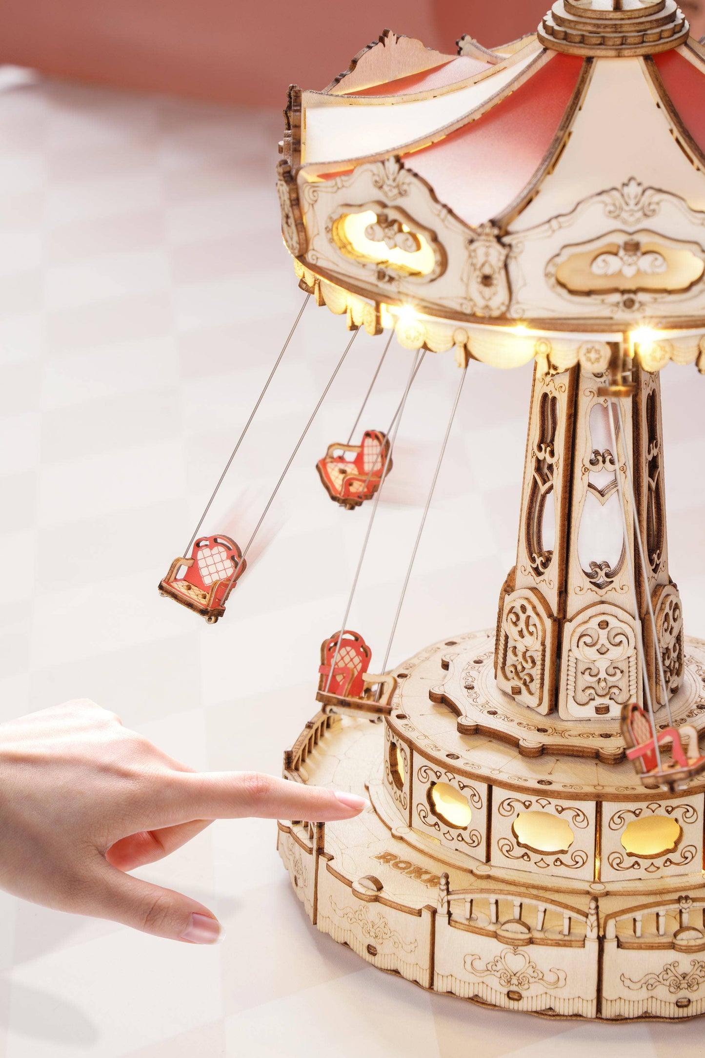 Electro-Mechanical Wooden Puzzle: Swing Ride Gift