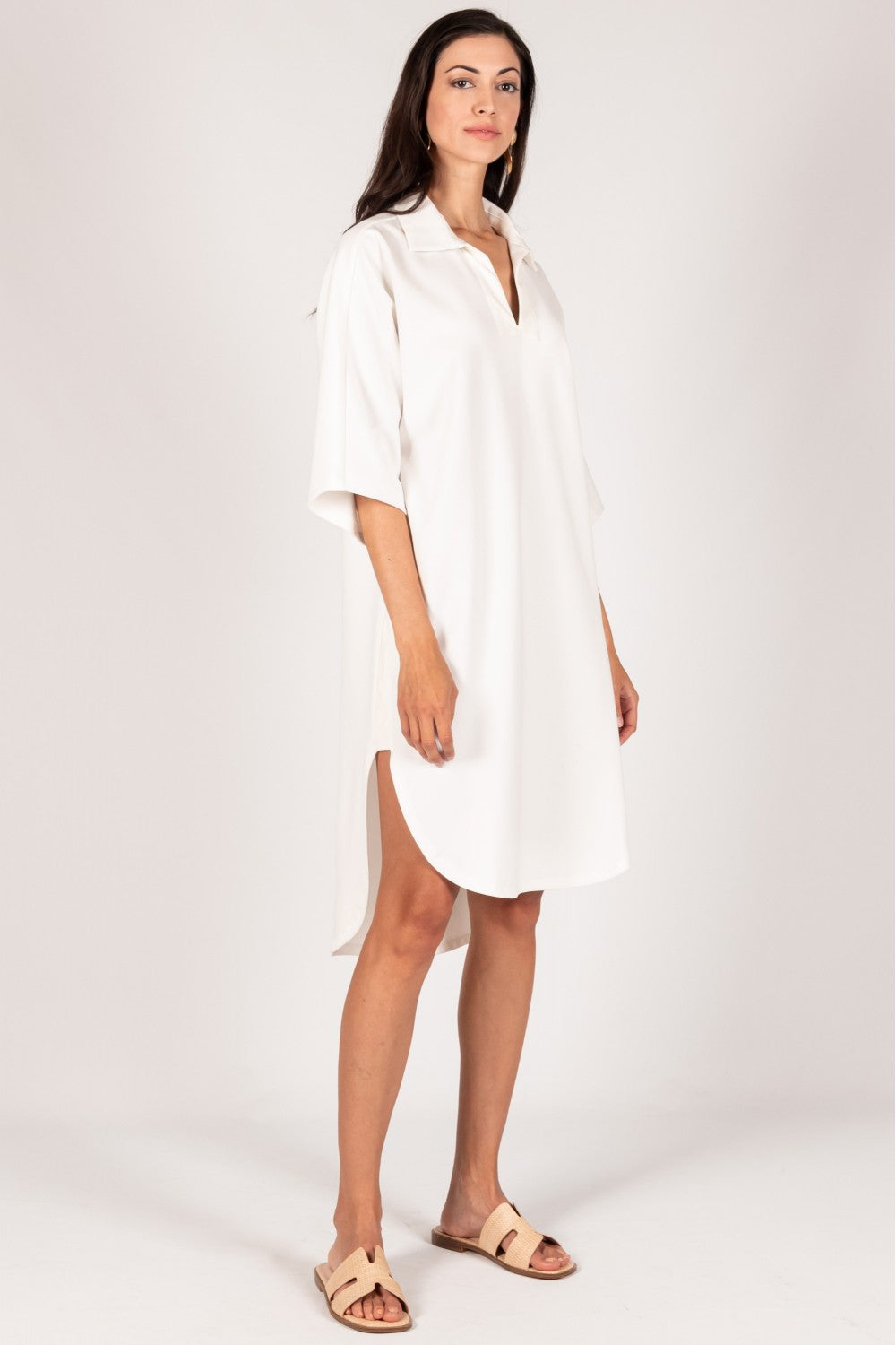 Ponte Faux Leather Contrast Midi Dress