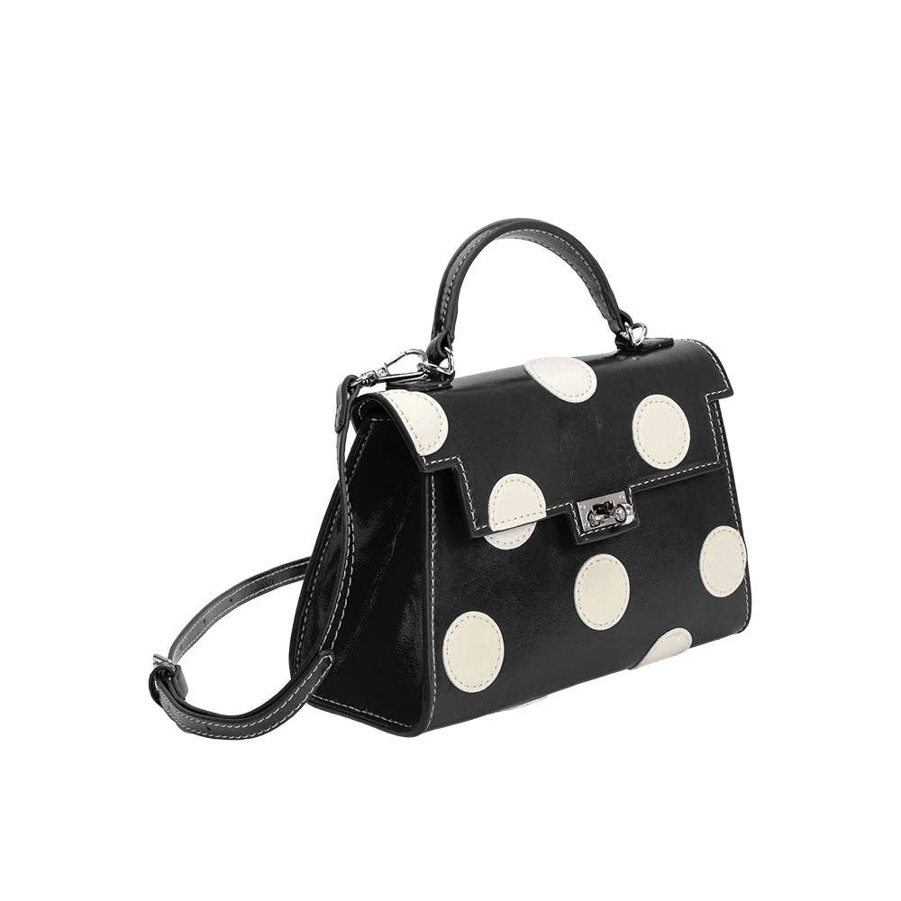 Maisel Black Recycled Vegan Polka Dot Handle Bag