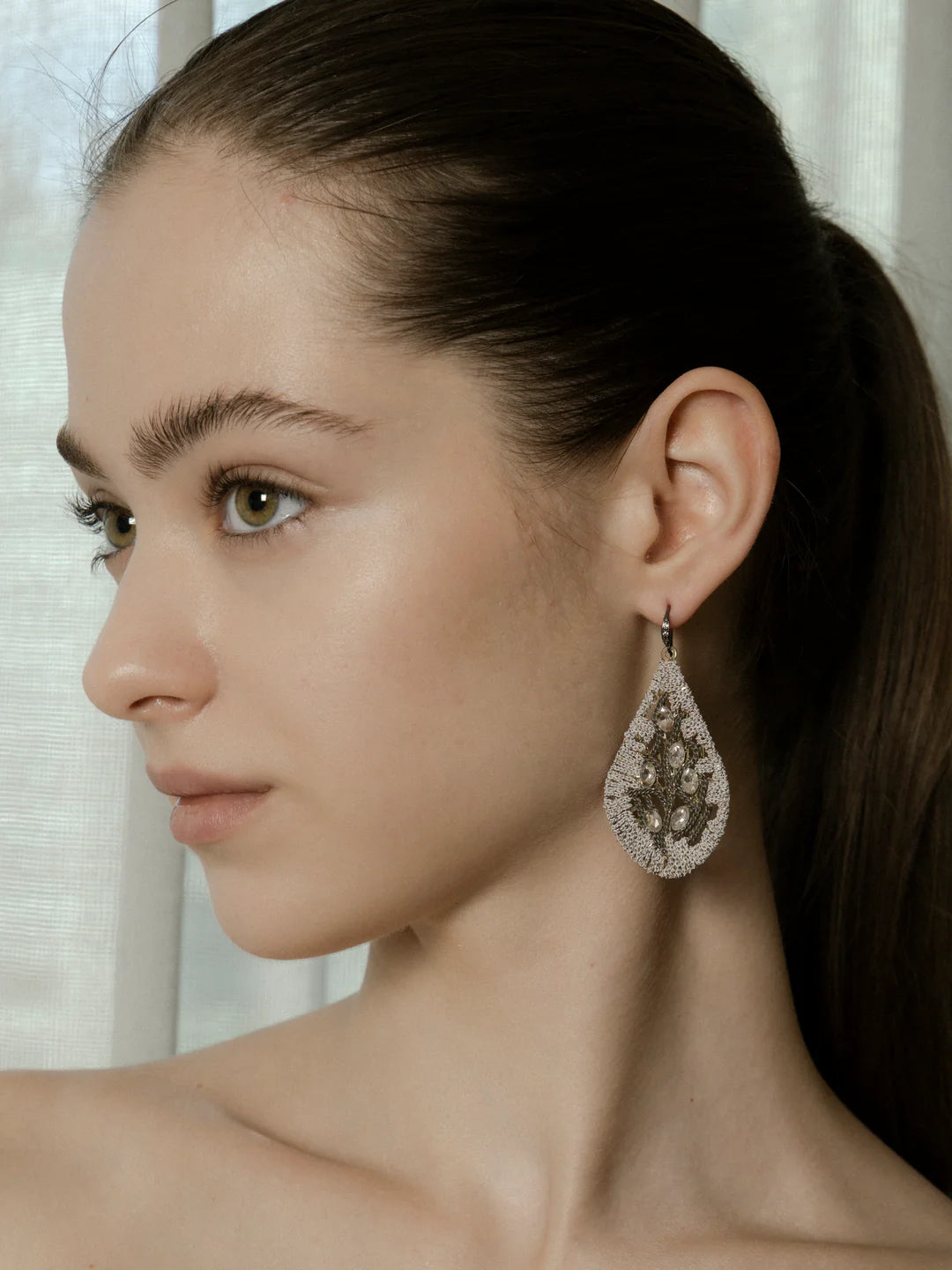 Swarovski Crystal Lace Teardrop Earrings,