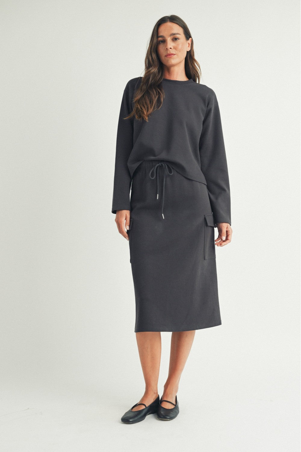 Medi A-Line Cargo Midi Skirt