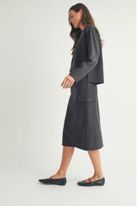 Medi A-Line Cargo Midi Skirt
