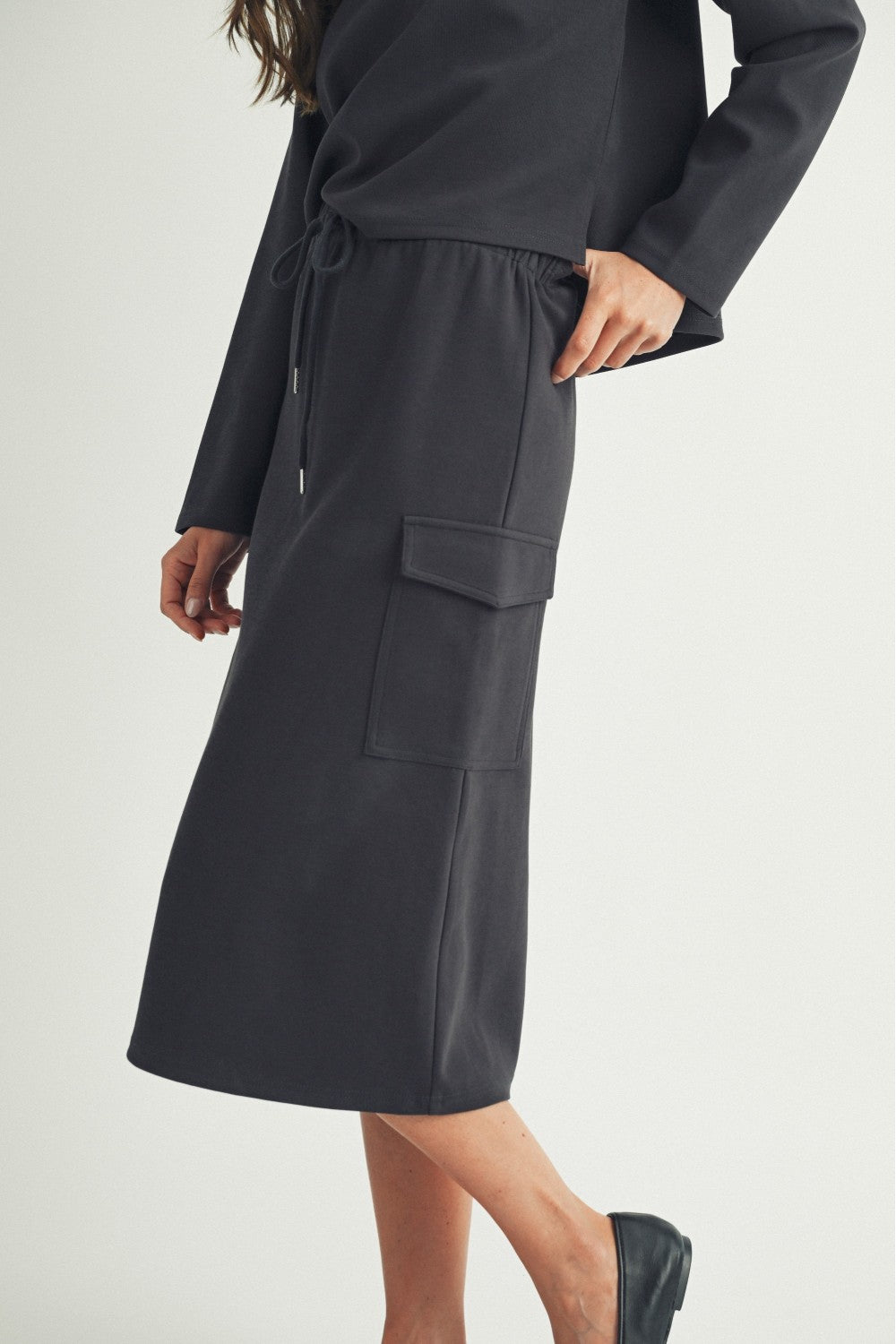 Medi A-Line Cargo Midi Skirt