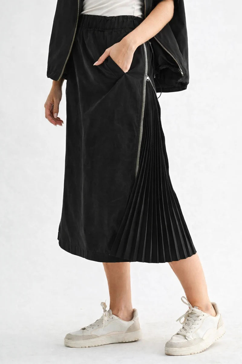 Skirt with Zipper Hidden Pleats