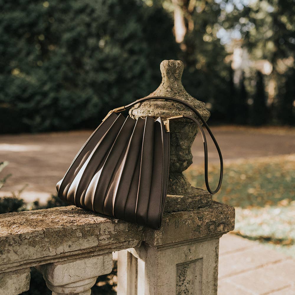 Carrie Olive Pleated Vegan Shoulder Bag Pre-Order 11/15