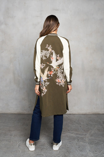 French Terry Long B-Ball Jacket