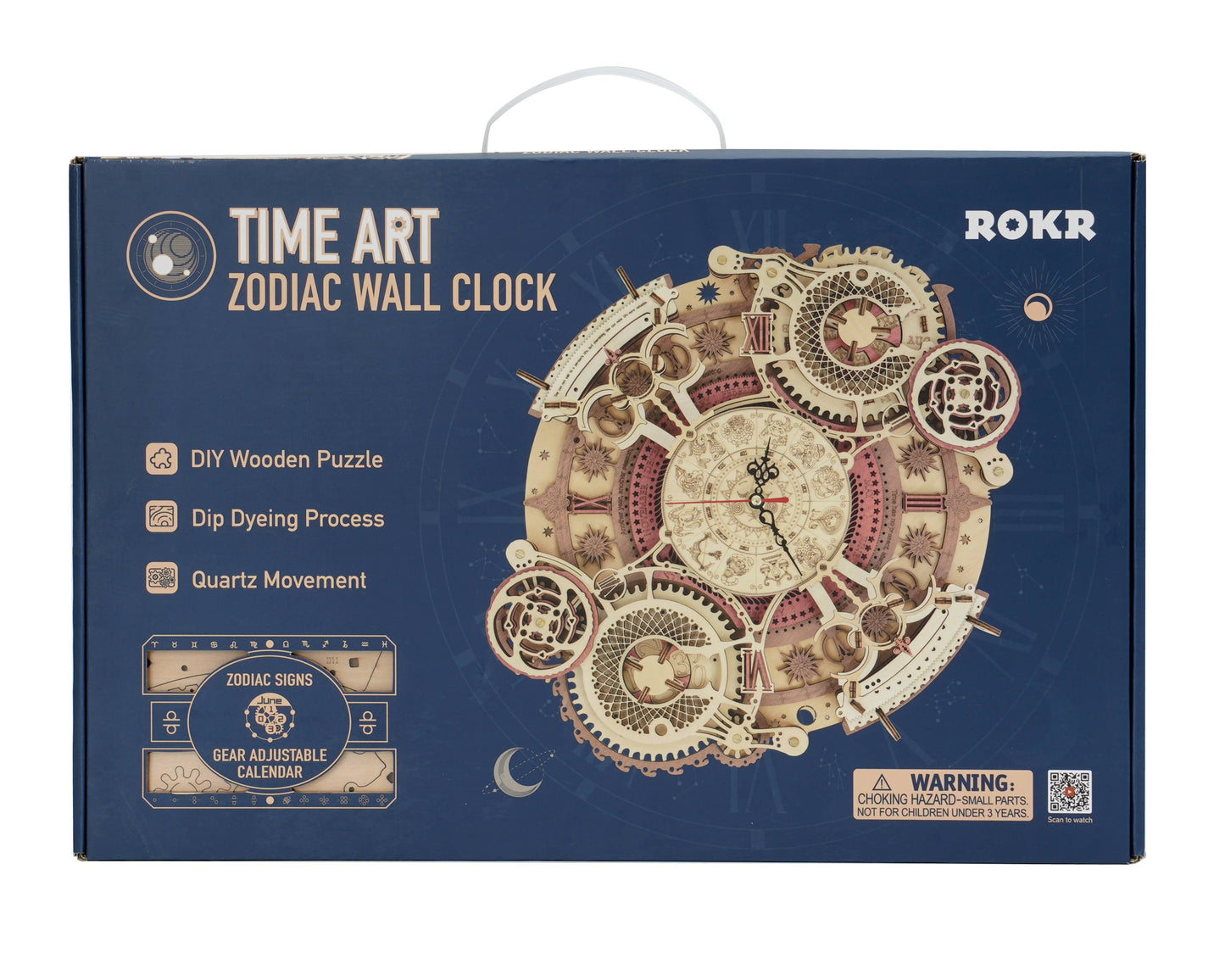 Rokr 3D Wooden Puzzle Wall Clock Model Christmas Gift LC601