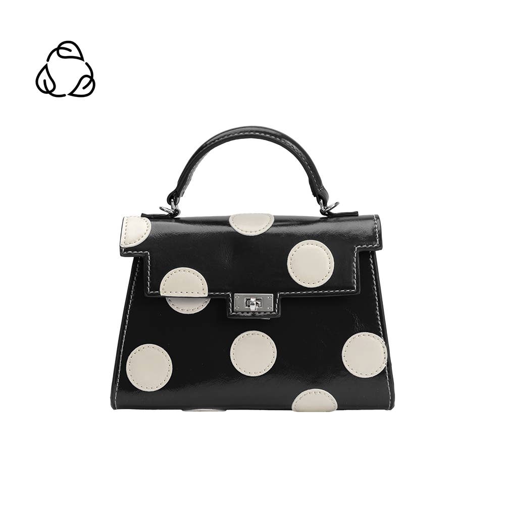 Maisel Black Recycled Vegan Polka Dot Handle Bag