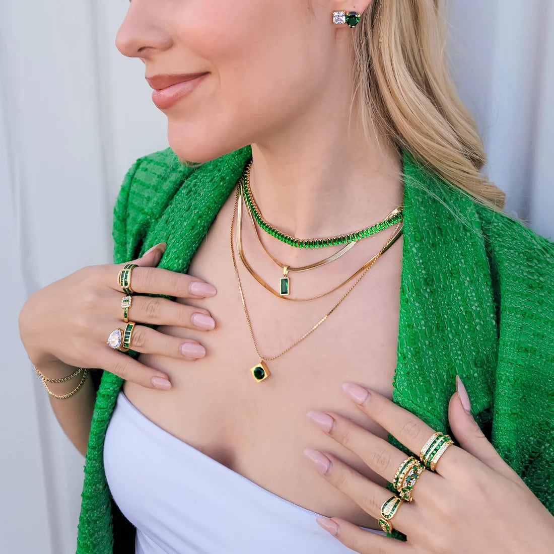 ANK327 - Baguette Cut Swarovski Necklace