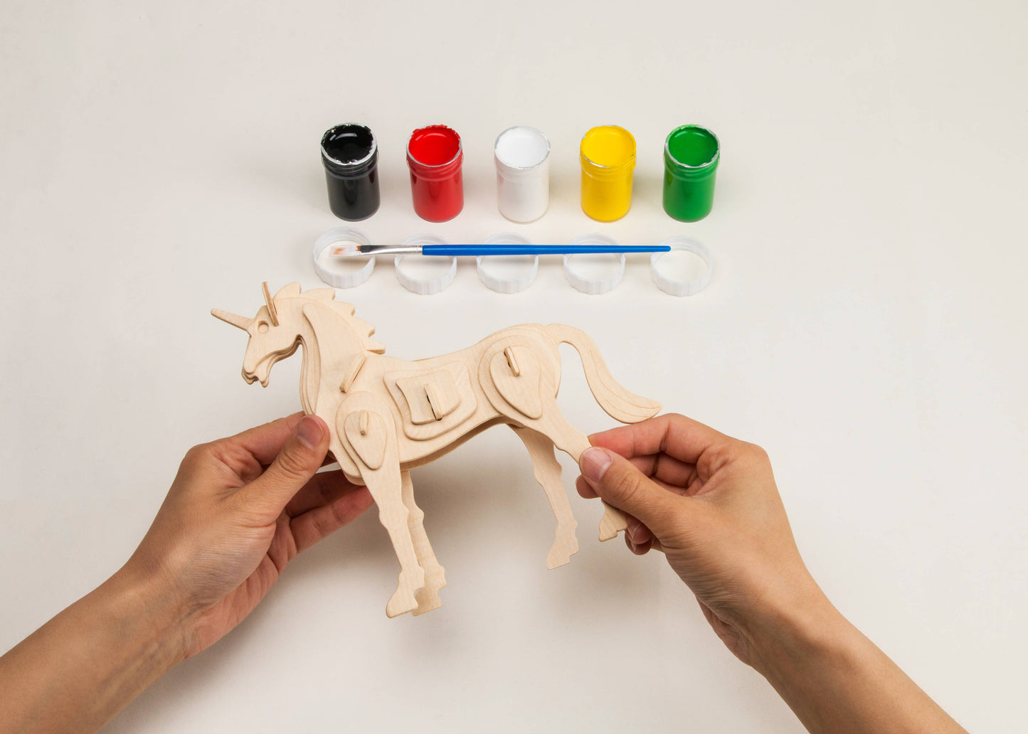 3D Wooden Puzzle with Paint Kit: Unicorn Kids