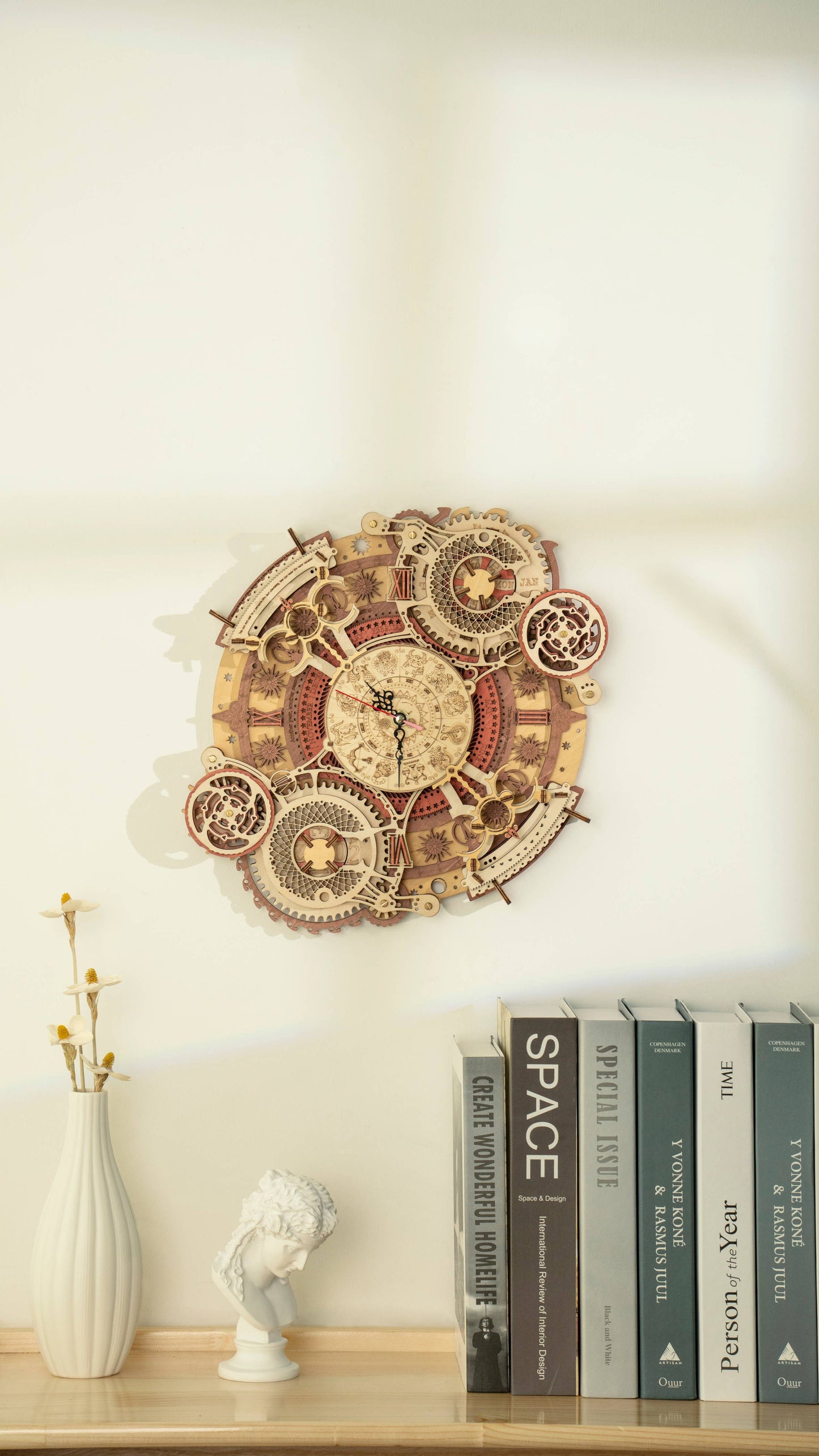 Rokr 3D Wooden Puzzle Wall Clock Model Christmas Gift LC601