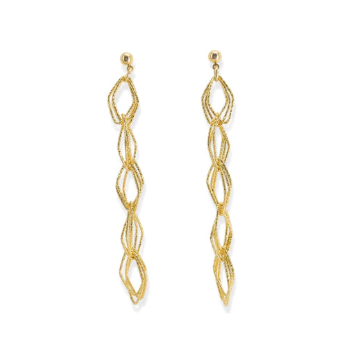 AER073 - Textured Diamond Chain Earrings