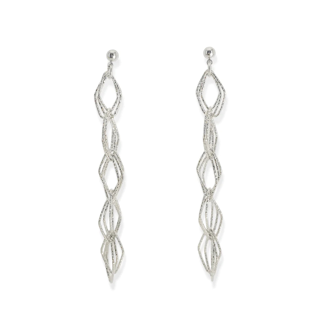 AER073 - Textured Diamond Chain Earrings