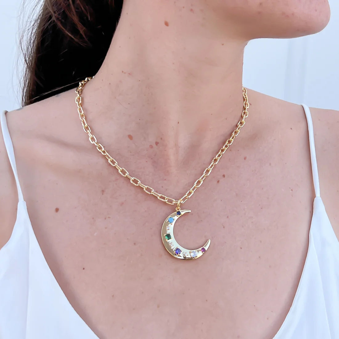 ANK222 - Swarovski Moon Chain