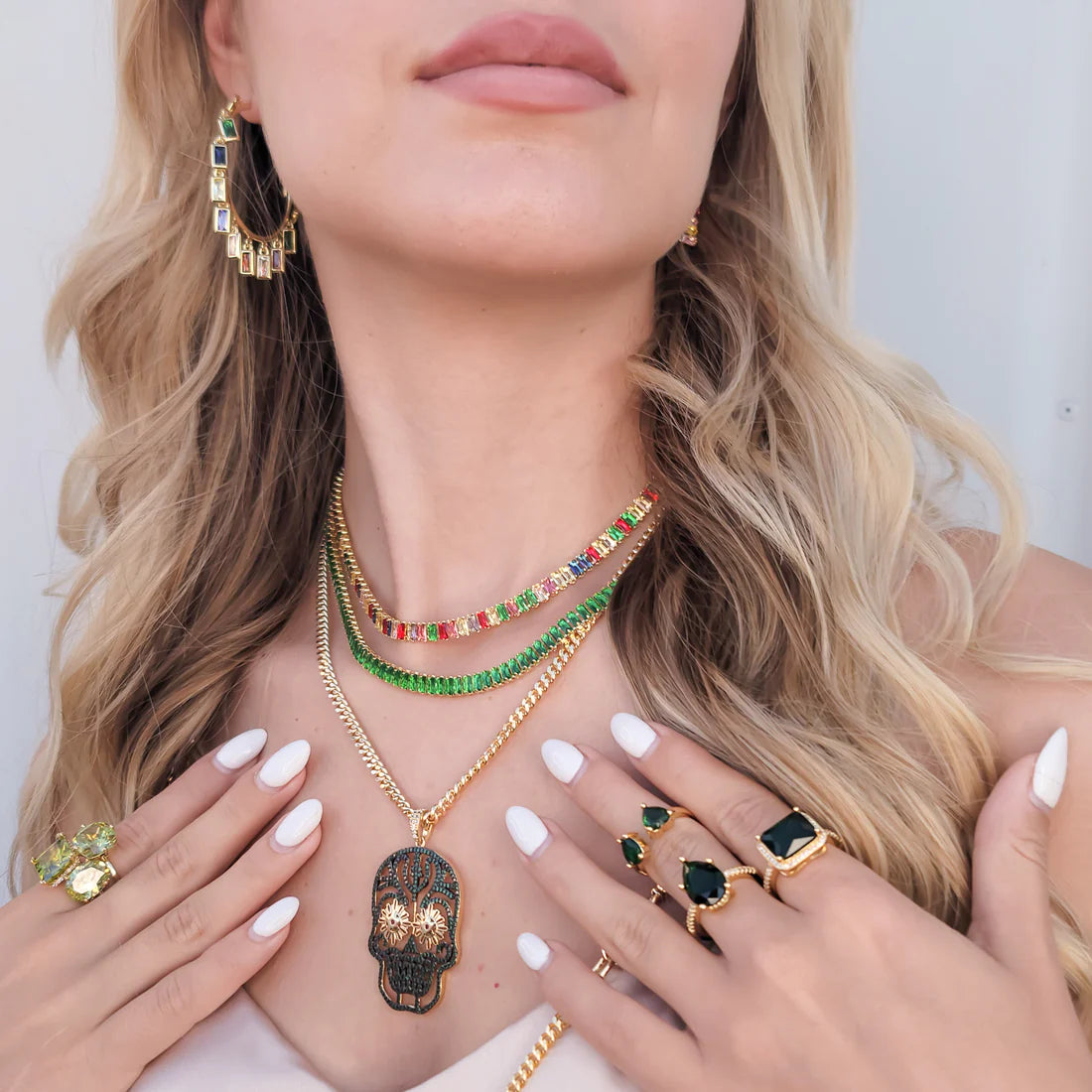 ANK333 - Baguette Cut Necklace