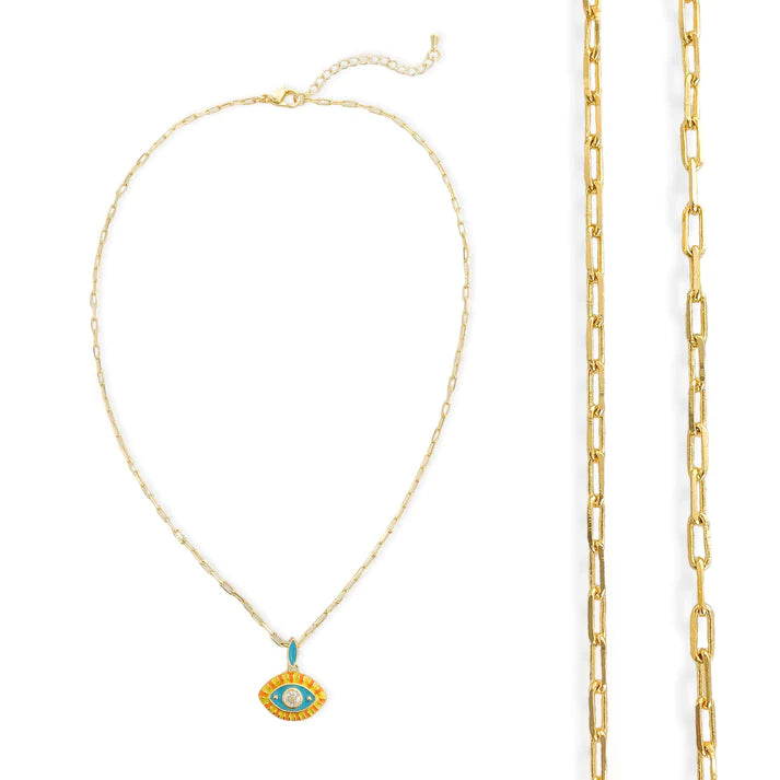 ANK429 Enamel Evil Eye Chain