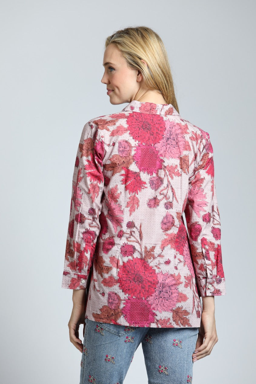 Printed Side Tie Shirt