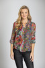 Button-up w/Roll Tab Slv. Pink Swiss Dot