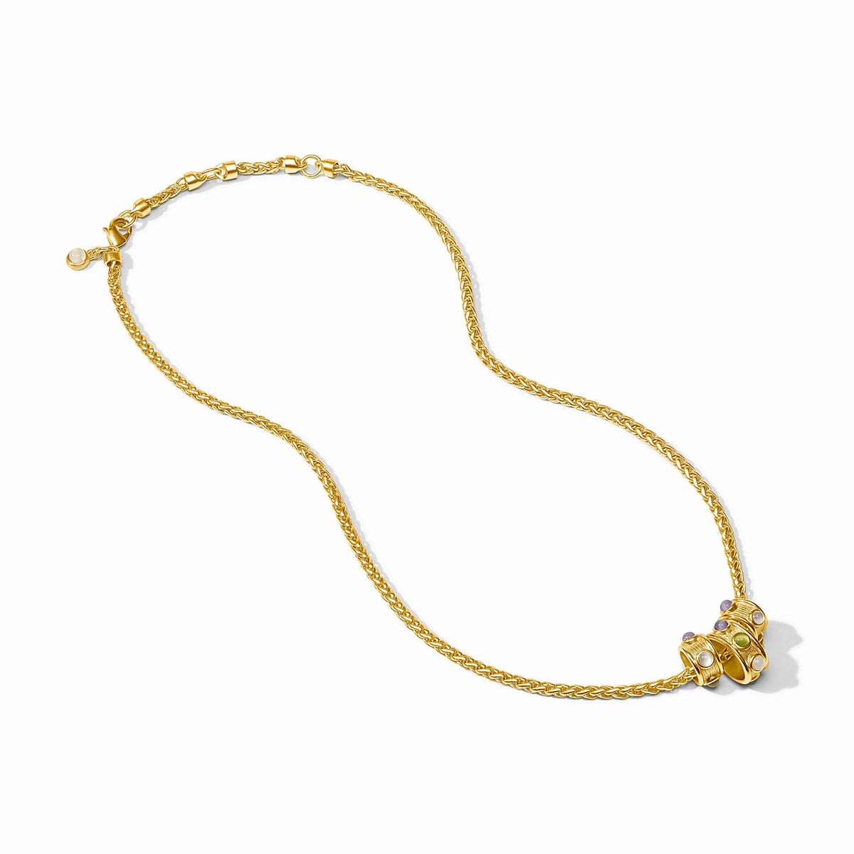 Cobblestone Loop Necklace Multi Cat's Eye 24K gold Plate