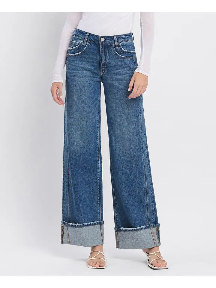 Super High Rise Cuffed Baggy Jean