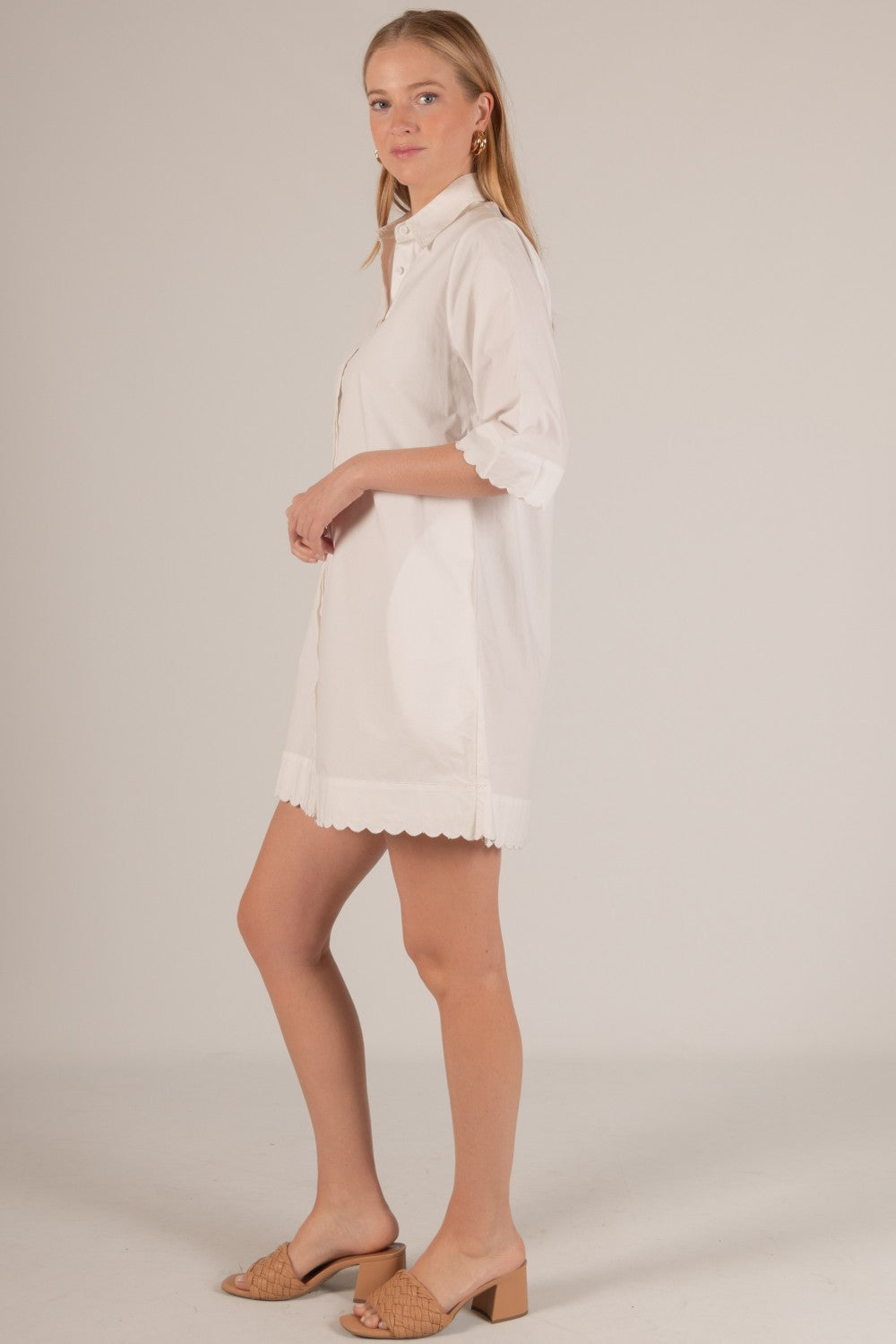 Linen Blend Long Sleeve Wrap Style Romper