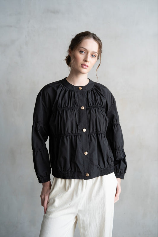 Elastic Piping Blouson Jacket