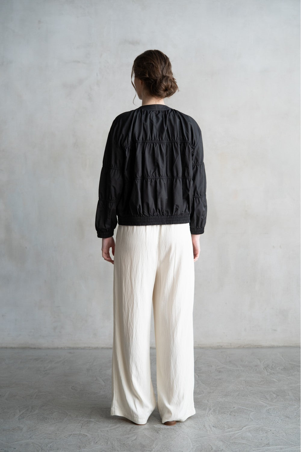 Elastic Piping Blouson Jacket
