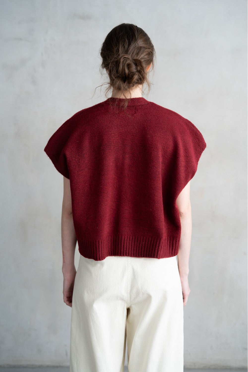 V-Neck Single Button Sweater Vest