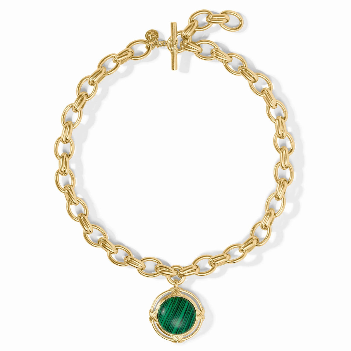 Essex Statement Necklace Malachite Green 24K Gold