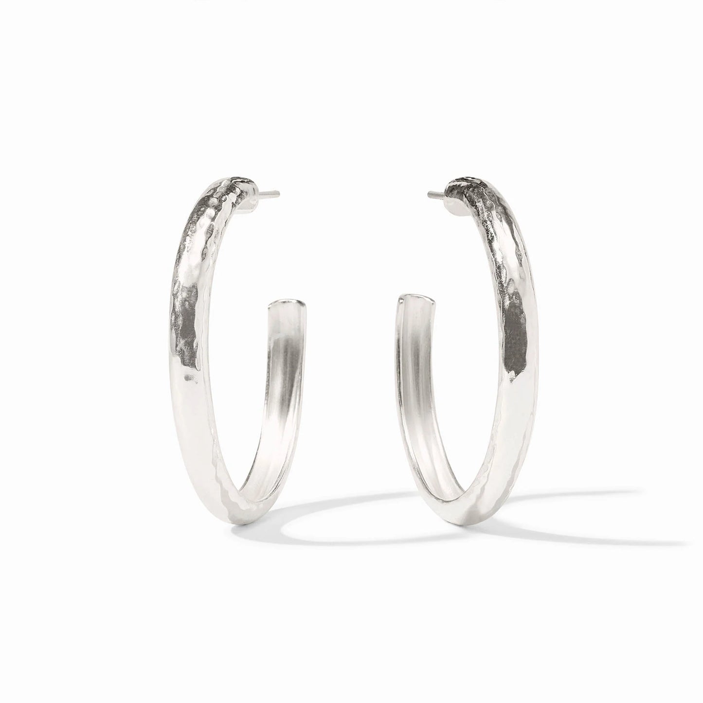Havana Silver Hoop Earrings Lg